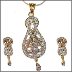 "American Diomond  Necklace Set - Code No 1034-001 - Click here to View more details about this Product